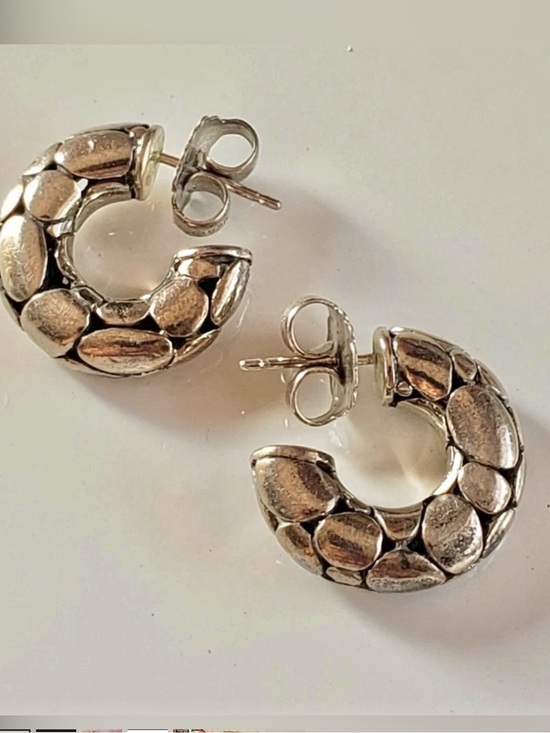 Jewelry - Authentic John Hardy Kali  Pebble Earrings 925 Sterling Silver Hoop